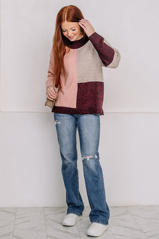 Shining Through Color Block Sweater