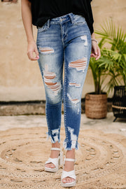 Showing Up Distressed Skinny Jeans