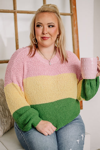 Simply Devine Color Block Sweater