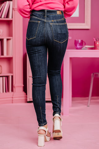 Skinny Fit High Waisted Jeans | Dark Wash