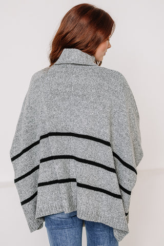 Snowy Days Striped Turtle Neck Sweater