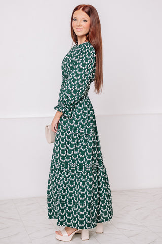 Snowy Event Printed Maxi Dress