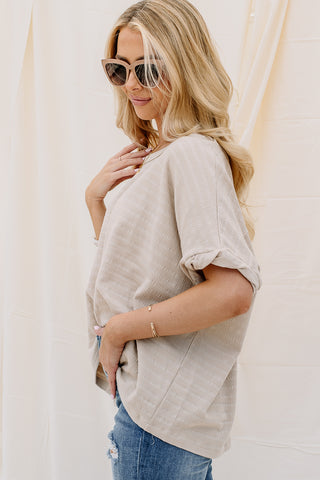 So It Begins Textured Top | Oatmeal