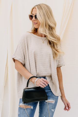 So It Begins Textured Top | Oatmeal