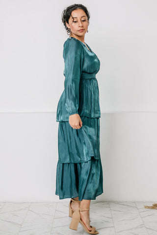 Star Of The Show Shimmer Midi Dress | Teal