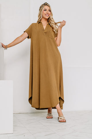 Stay A While Cotton Jersey Maxi Dress