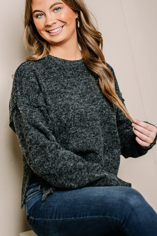 Stay True Knit Top | Charcoal