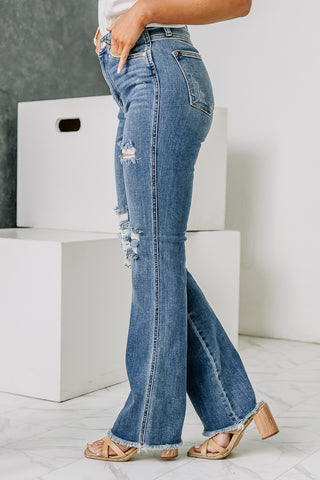 Stevie Distressed Bootcut Jeans