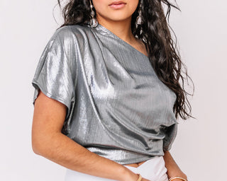 Still Stunning Metallic Crop Top | Silver