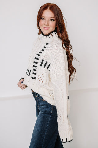 Stitched In Love Cable Knit Sweater