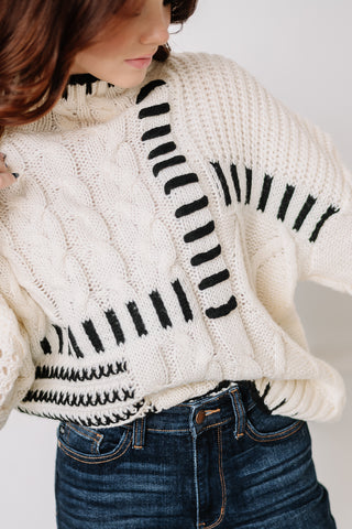 Stitched In Love Cable Knit Sweater