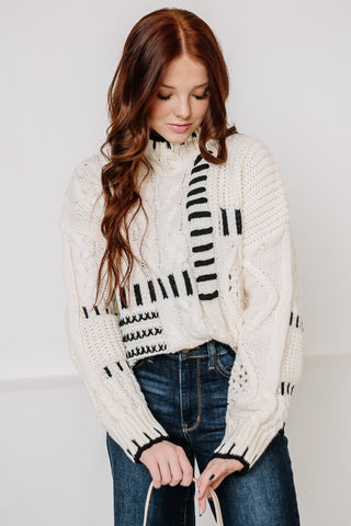 Stitched In Love Cable Knit Sweater