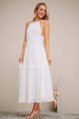Sweet Sunshine White Midi Dress
