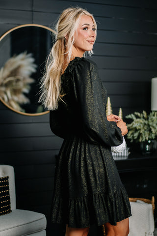 Take A Hint Shimmer Detailed Mini Dress