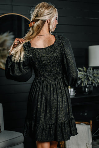 Take A Hint Shimmer Detailed Mini Dress