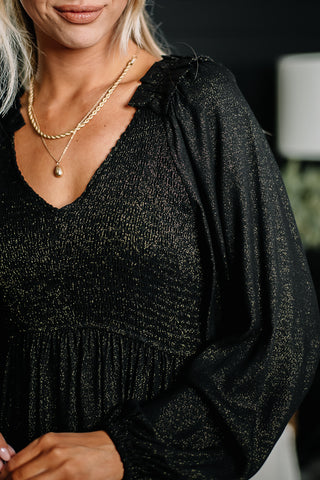Take A Hint Shimmer Detailed Mini Dress