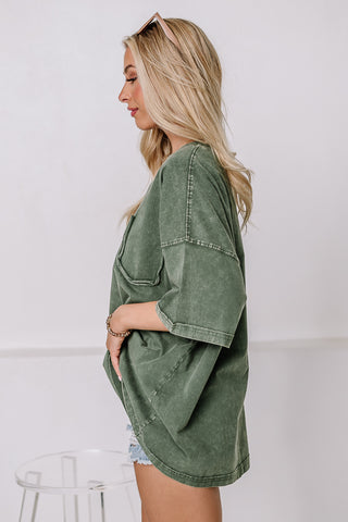 Take Me Home Loose Fit Top | Juniper Green