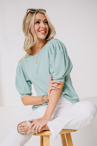 Tell Me Why Textured Top | Seafoam