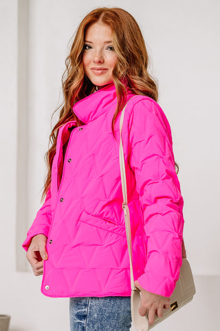 The Cool Girl Quilted Jacket | Fuchsia