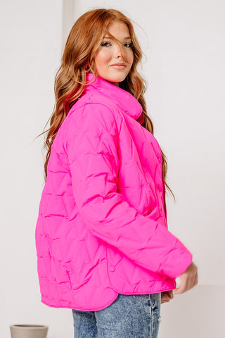 The Cool Girl Quilted Jacket | Fuchsia