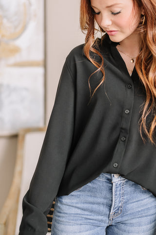 The End Game Button Up Top | Black