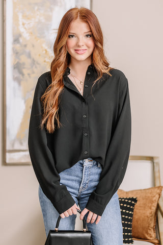 The End Game Button Up Top | Black