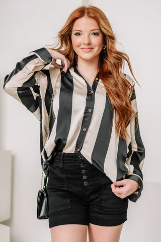 The Long Way Home Striped Button Up Top