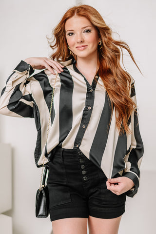 The Long Way Home Striped Button Up Top