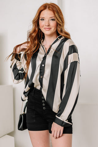 The Long Way Home Striped Button Up Top