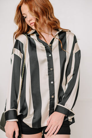 The Long Way Home Striped Button Up Top