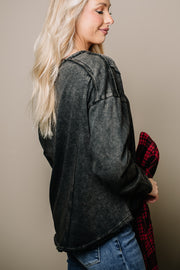 Time Off Cropped Basic Top | Charcoal