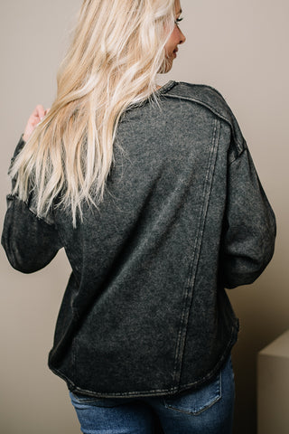 Time Off Cropped Basic Top | Charcoal