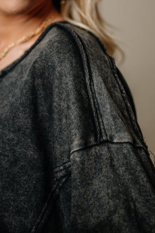 Time Off Cropped Basic Top | Charcoal