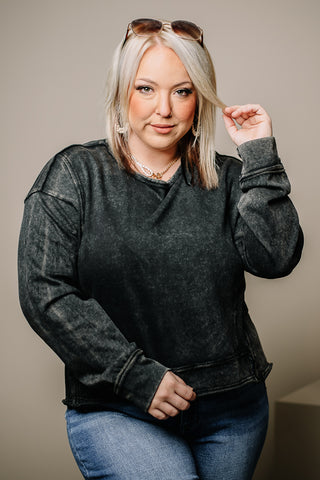 Time Off Cropped Basic Top | Charcoal