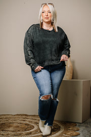 Time Off Cropped Basic Top | Charcoal