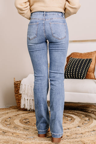 Tummy Control Mid Rise Bootcut Jeans