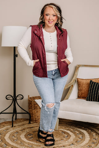 Untamed Quilted Vest | Maroon