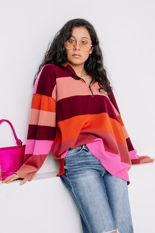 Vibrant Vibes Striped Sweater Top