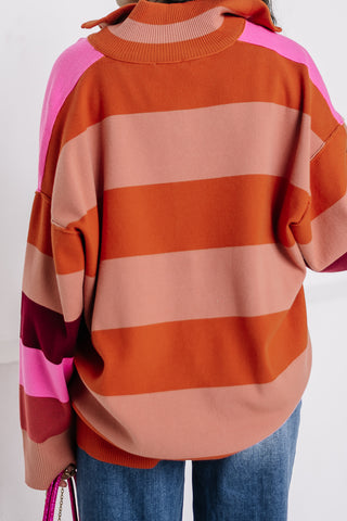 Vibrant Vibes Striped Sweater Top