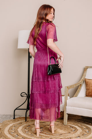 Viva Magenta Tiered Maxi Dress