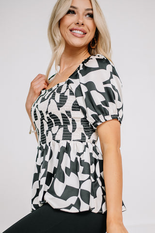 With The Chit Chat Printed Top