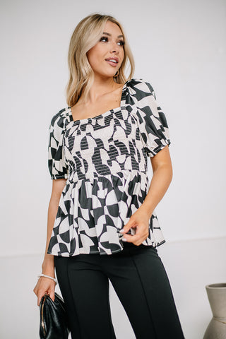 With The Chit Chat Printed Top