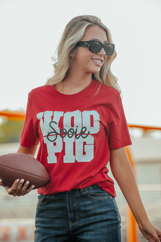 Woo Pig Faux Embroidery Graphic Tee