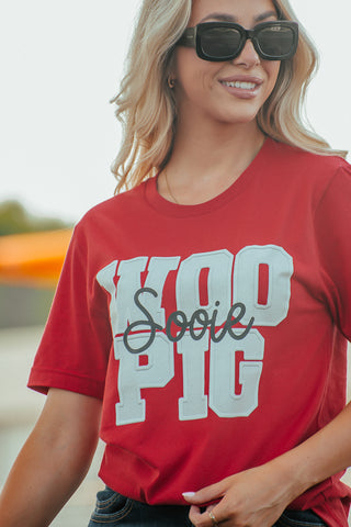 Woo Pig Faux Embroidery Graphic Tee