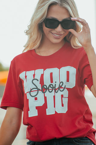 Woo Pig Faux Embroidery Graphic Tee