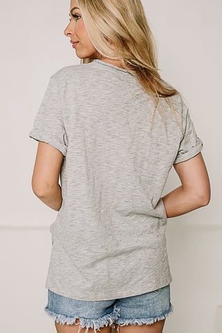 Zoie V Neck Top | Heather Grey