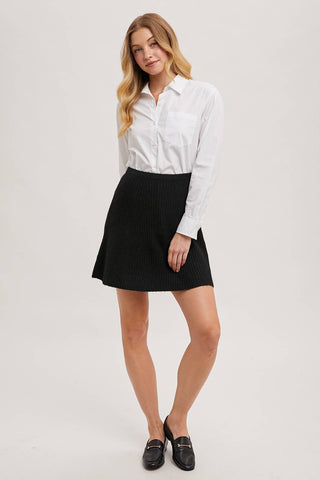 Ribbed Mini Skirt {Black}