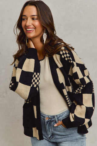 Checkmate Open Cardigan