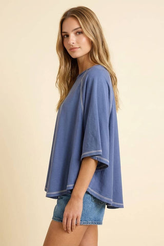 Mineral Washed Batwing Top