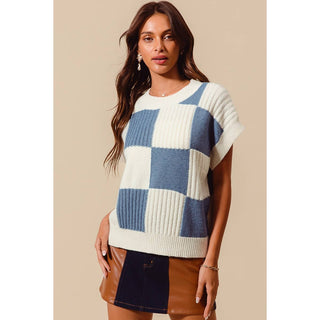 Checkered Casual Sweater Vest | Colors